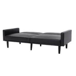 Faux Leather Futon Sofa With Arms Black - Room Essentials™ -Room Essentials GUEST 07fa3ab4 90d6 4bd9 93e7 ffff76b6f4e7