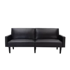 Faux Leather Futon Sofa With Arms Black - Room Essentials™ -Room Essentials GUEST 095f658f 5ce1 4340 8445 617be630fe35