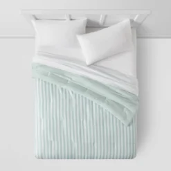 Microfiber Reversible Stripe Comforter Mint Green - Room Essentials™ 8 Microfiber Reversible Stripe Comforter Mint Green - Room Essentials™ -Room Essentials GUEST 42587d4b b541 47ee b41f 96f9590cdb79
