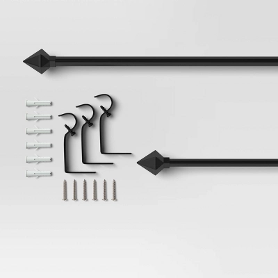 28"-48" Café Faceted Pyramid Rod Black - Room Essentials™ 2 28"-48" Café Faceted Pyramid Rod Black - Room Essentials™ - Image 2