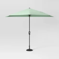 7.813'x8.83' Half Circle Patio Umbrella - Black Pole - Room Essentials™ -Room Essentials GUEST 7428ca1b 6a0b 4d47 aff8 c994ccff9850