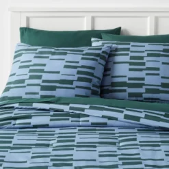 Foster Microfiber Reversible Comforter & Sheets Set Blue/Dark Green - Room Essentials™ -Room Essentials GUEST 79e4d924 51e8 43a6 af5e e6e2f1c94bf4