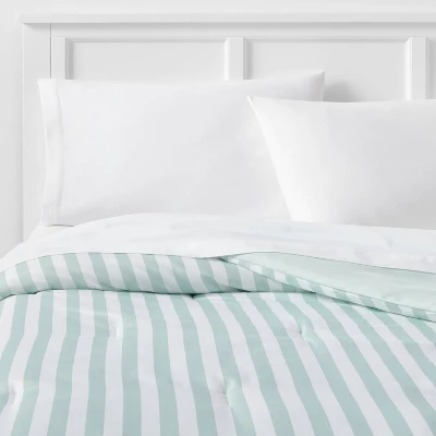 Microfiber Reversible Stripe Comforter Mint Green - Room Essentials™ 6 Microfiber Reversible Stripe Comforter Mint Green - Room Essentials™ - Image 6