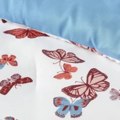 Butterfly Print Microfiber Decorative Bed Set With Throw Blue/Red/White - Room Essentials™ 9 Butterfly Print Microfiber Decorative Bed Set With Throw Blue/Red/White - Room Essentials™ -Room Essentials GUEST e5e4b6cc 1806 41ef 8aa1 1eb079de34ef