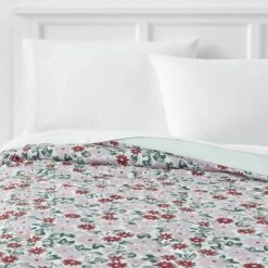 Microfiber Reversible Floral Print Comforter Light Purple/Mint Green - Room Essentials™ -Room Essentials GUEST eaf962da 0b45 45f4 a772 43b7646ca4f6
